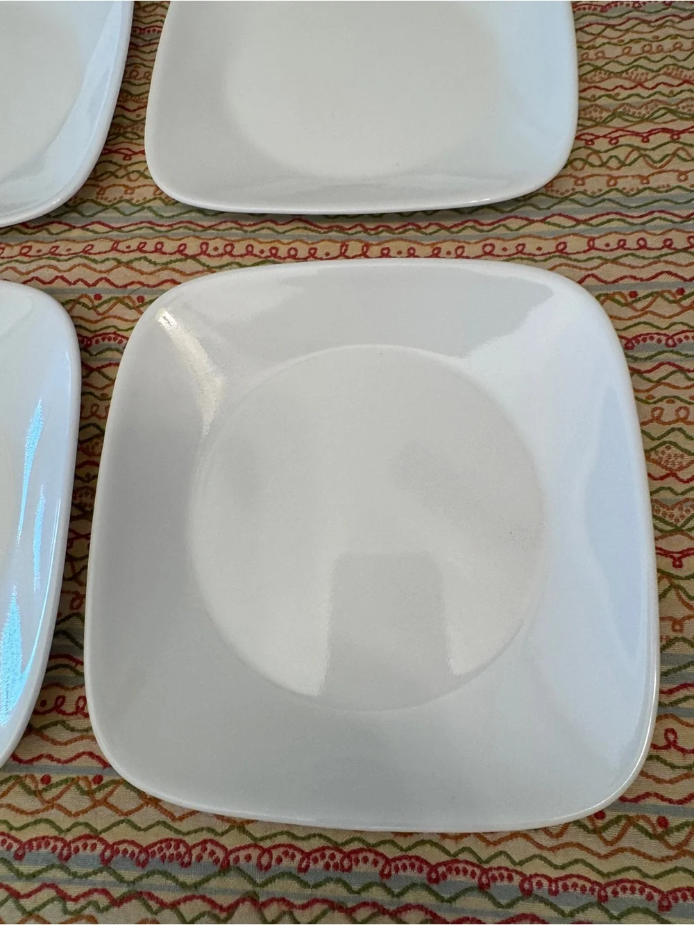 ✨ Vintage Corelle Pure White 6.5” Square Appetizer Plates - Set of 4